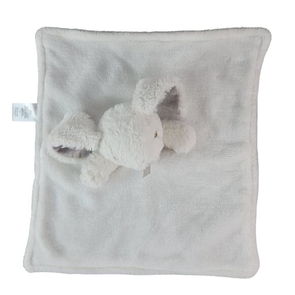 Nuby Rabbit Lovey Plush White Gray Blue 12" Square Long Eared Easter Bunny - Picture 5 of 11